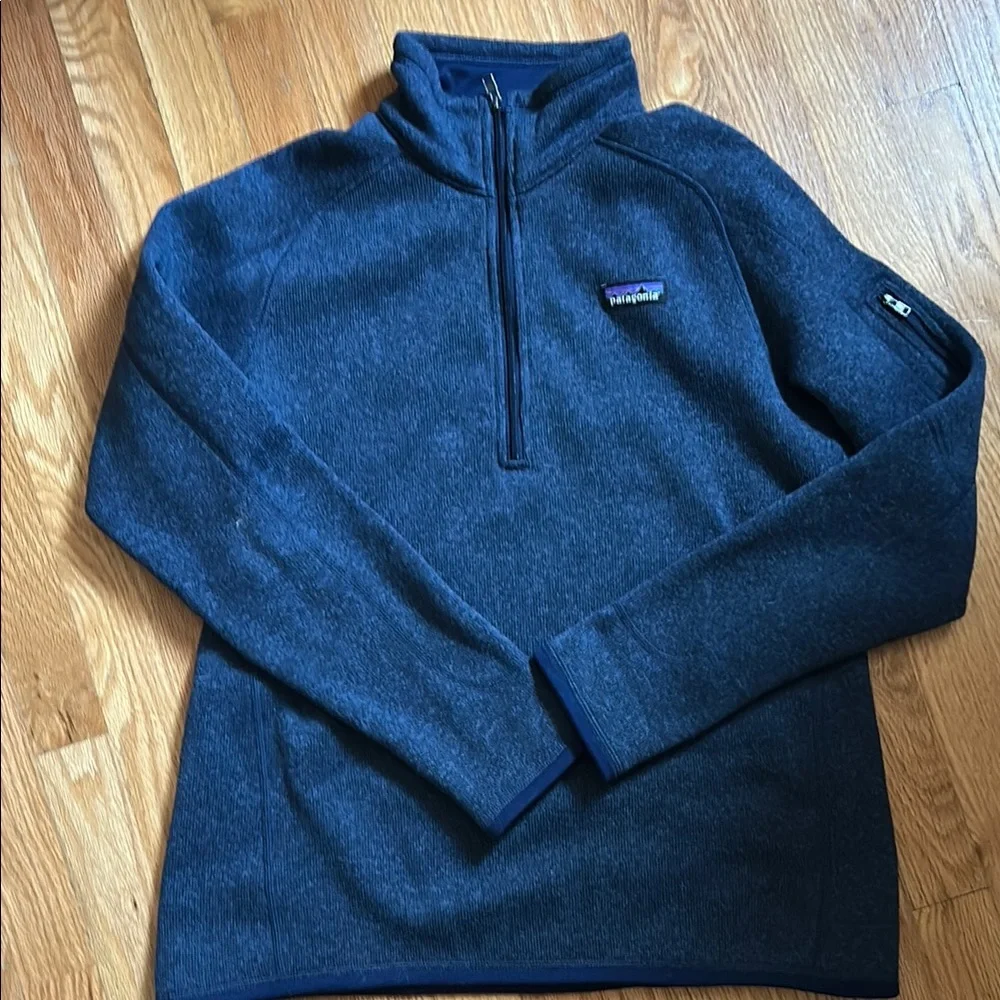 PATAGONIA Blue Quartz 1/2 zip pullover Sweatshirt Size Large - Picture 3 of 8